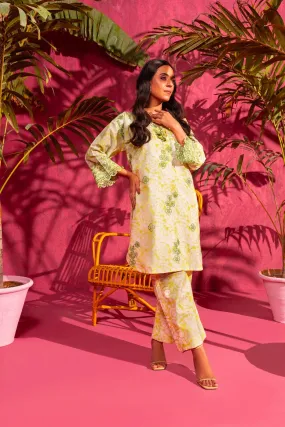 2 Pc Embroidered Poly Lawn Suit With Poly Lawn Trouser