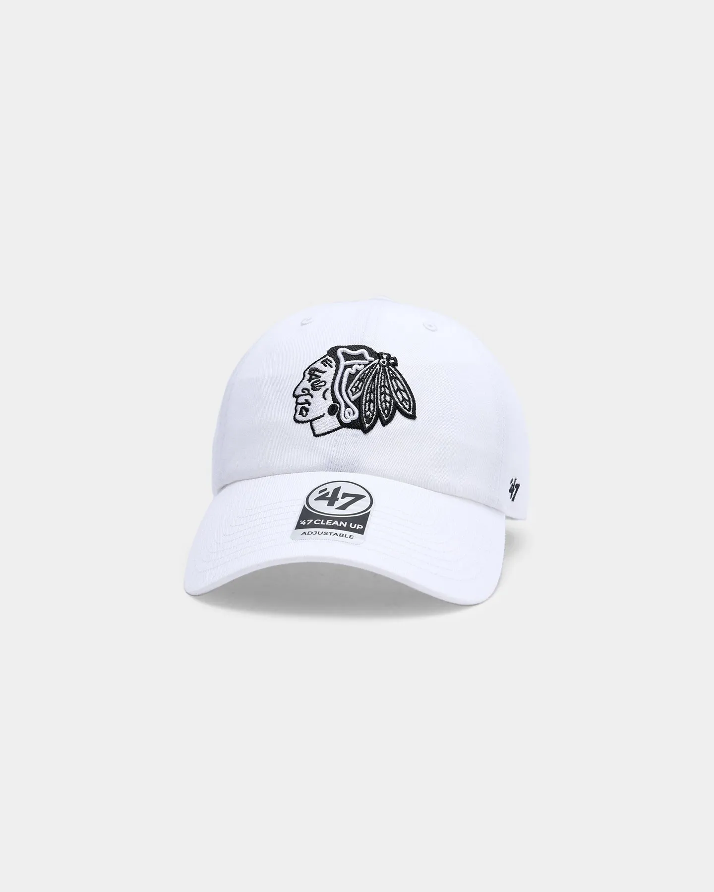 47 Brand Chicago Blackhawks Clean Up Strapback White/Black