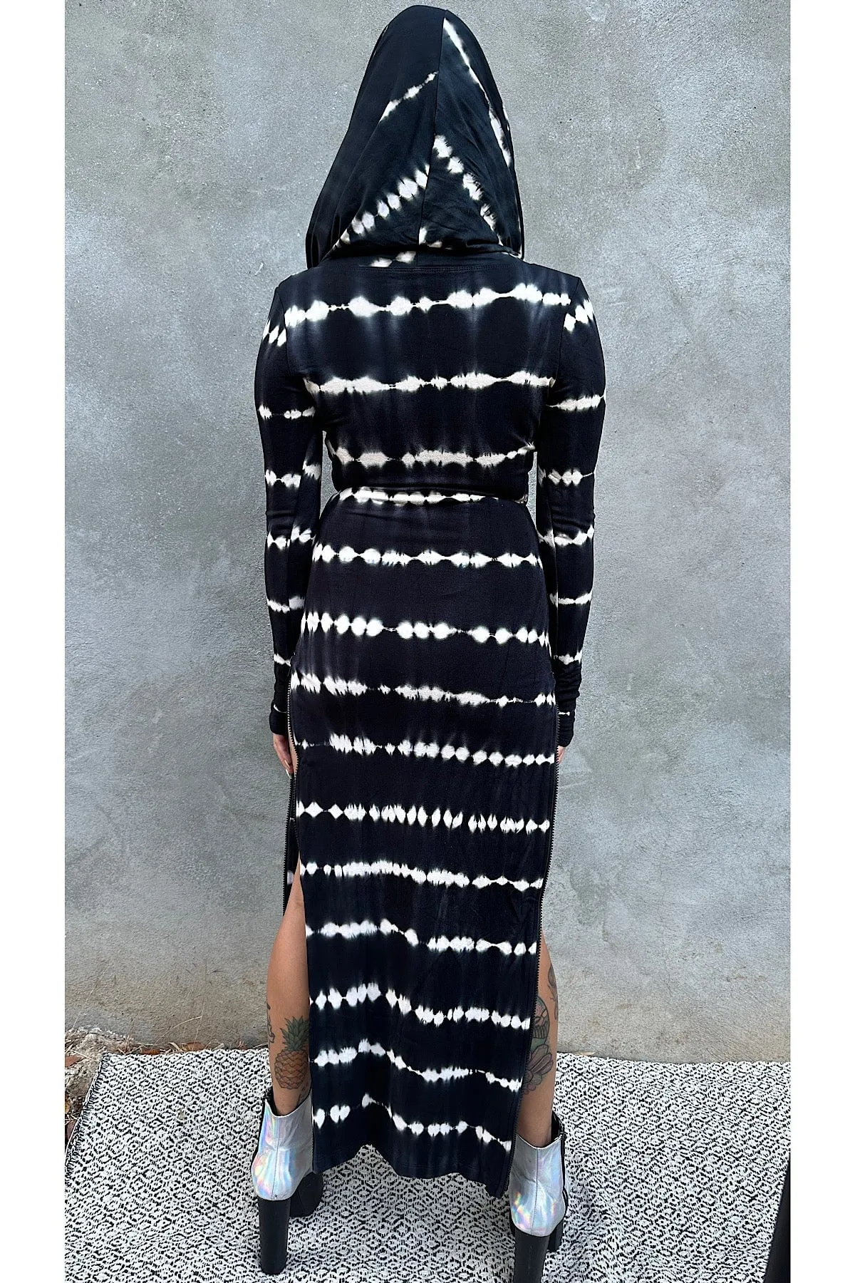 5D x Stellar Dust Cowl Hooded Maxi Dress