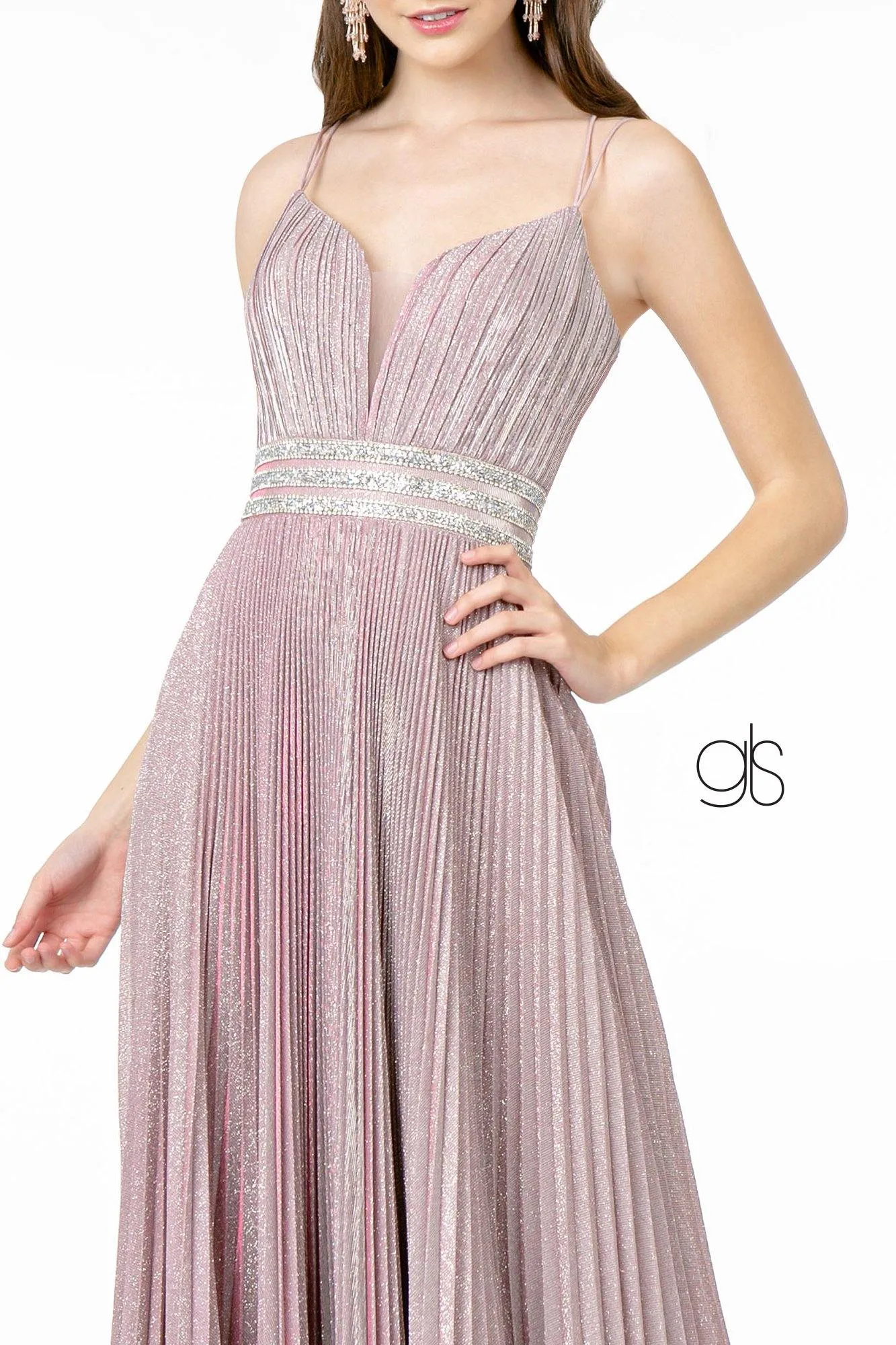 A-Line Pleated Long Prom Dress