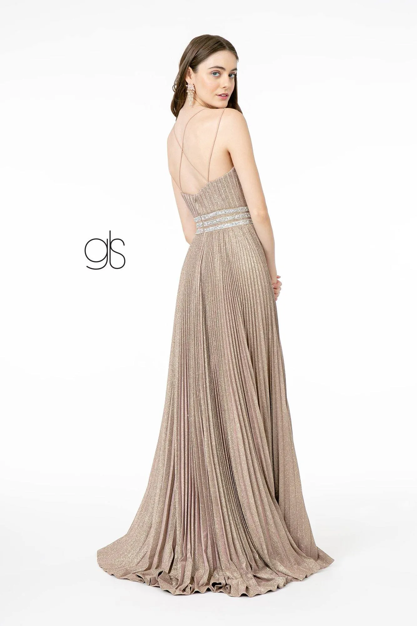 A-Line Pleated Long Prom Dress