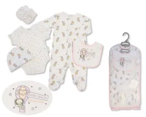 Baby Girls 5 pcs Layette Set - Hello World (NB to 6 Months) (PK6) Gp-25-1147