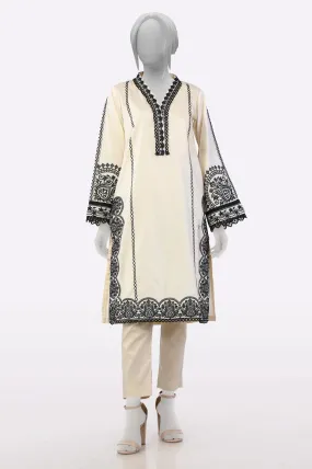 Beige Embroidered Kurti