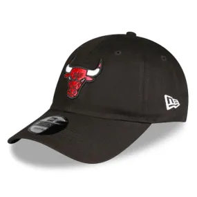 Chicago Bulls Black New Era 9TWENTY Cloth Strap Adjustable Cap - Black