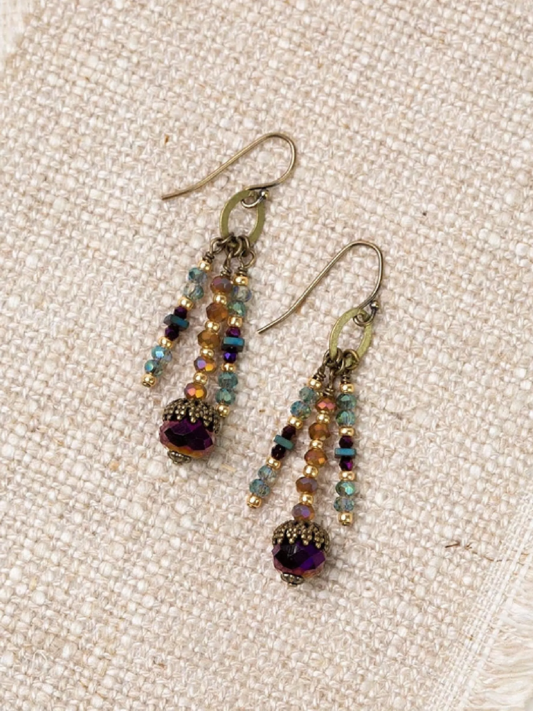 Crisp Autumn Fanciful Statement Dangles by Anne Vaughan