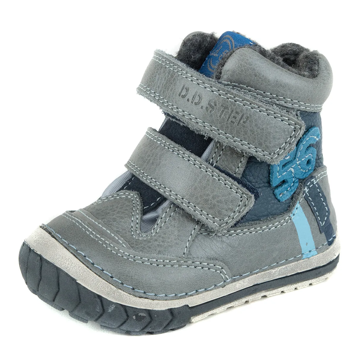 D.D. Step toddler boy shoes/winter boots with faux fur insulation grey and blue size US 4-8. Best Winter Boots For Boys.