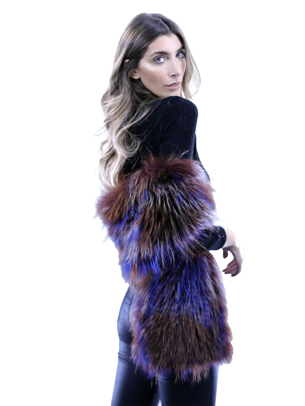 Fox Fur Shawl - Mixed Colors