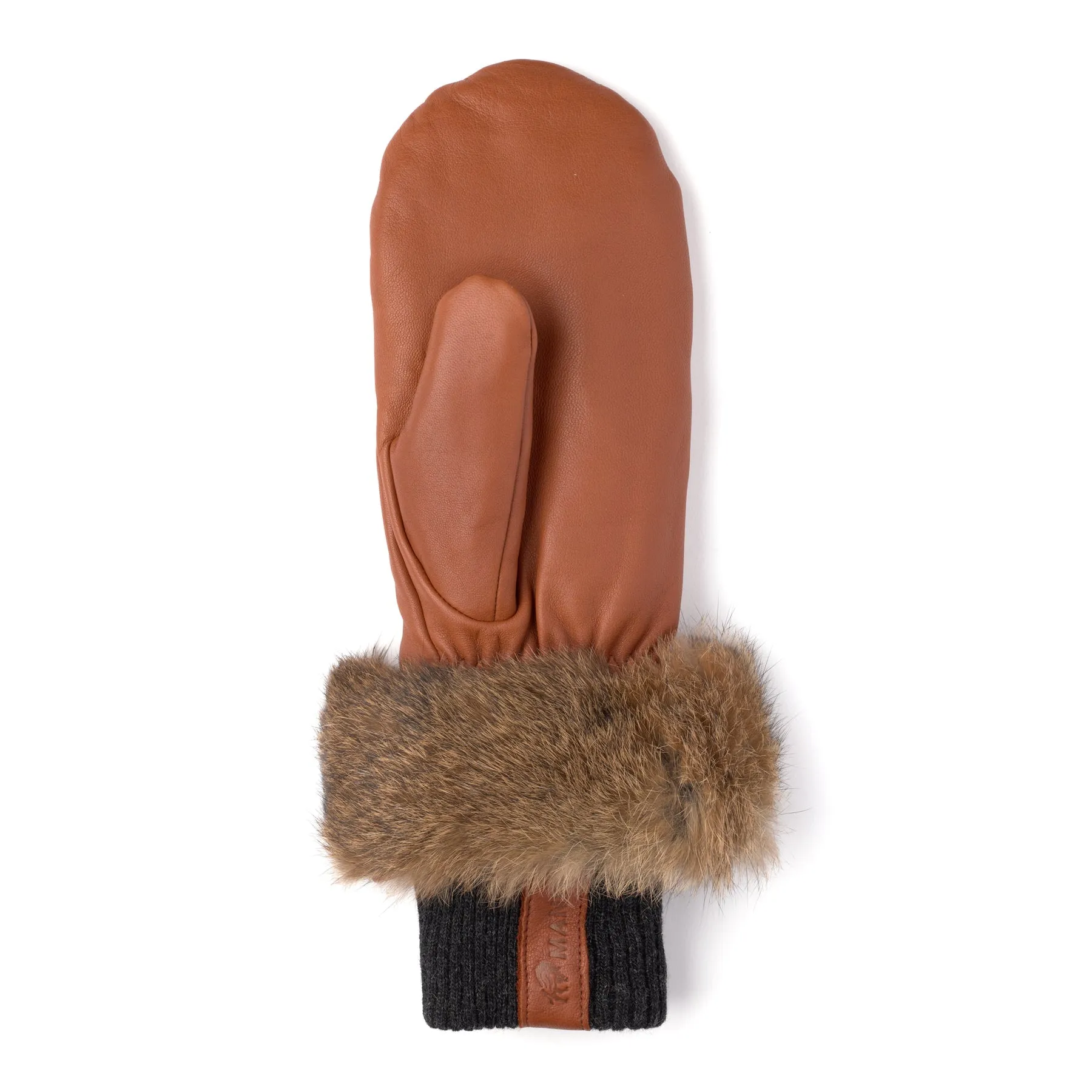 Fur Trim Leather Mitt