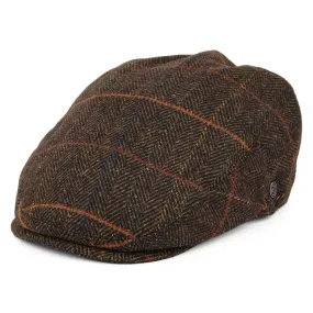 Glasgow Windowpane Flat Cap - Olive