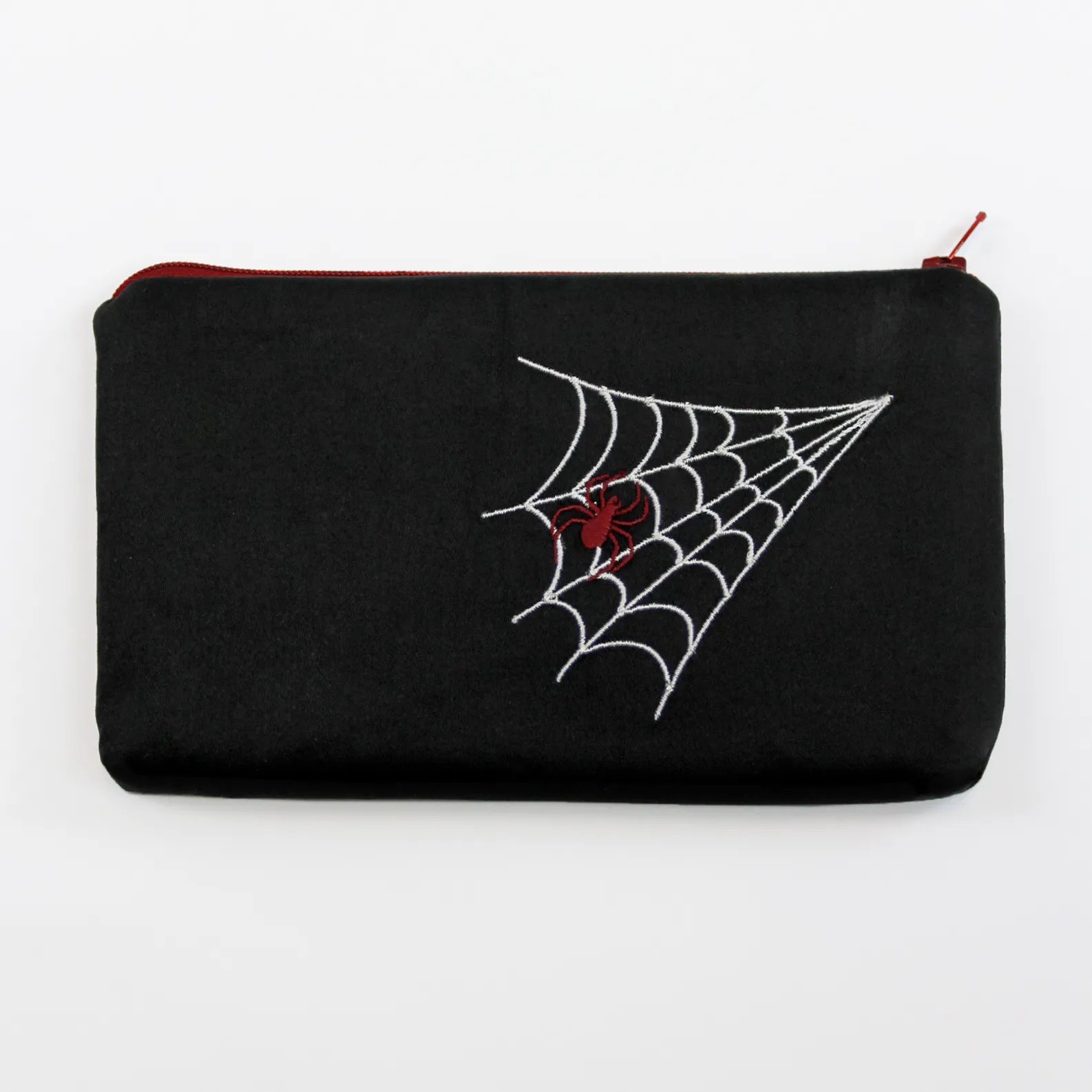 Halloween Embroidered Make-up Pouch 7.5" x 4.5" - Lavender #HEW-SP-L or Burgundy #HEW-SP-B