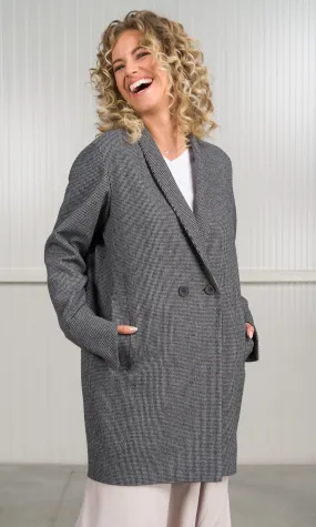 Houndstooth Cocoon Coat