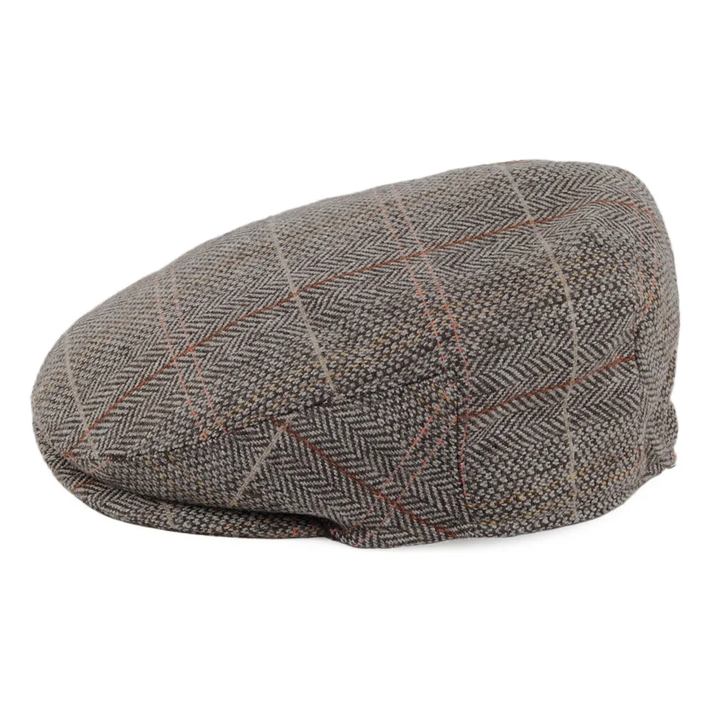 Kids Tweed Flat Cap - Brown-Grey