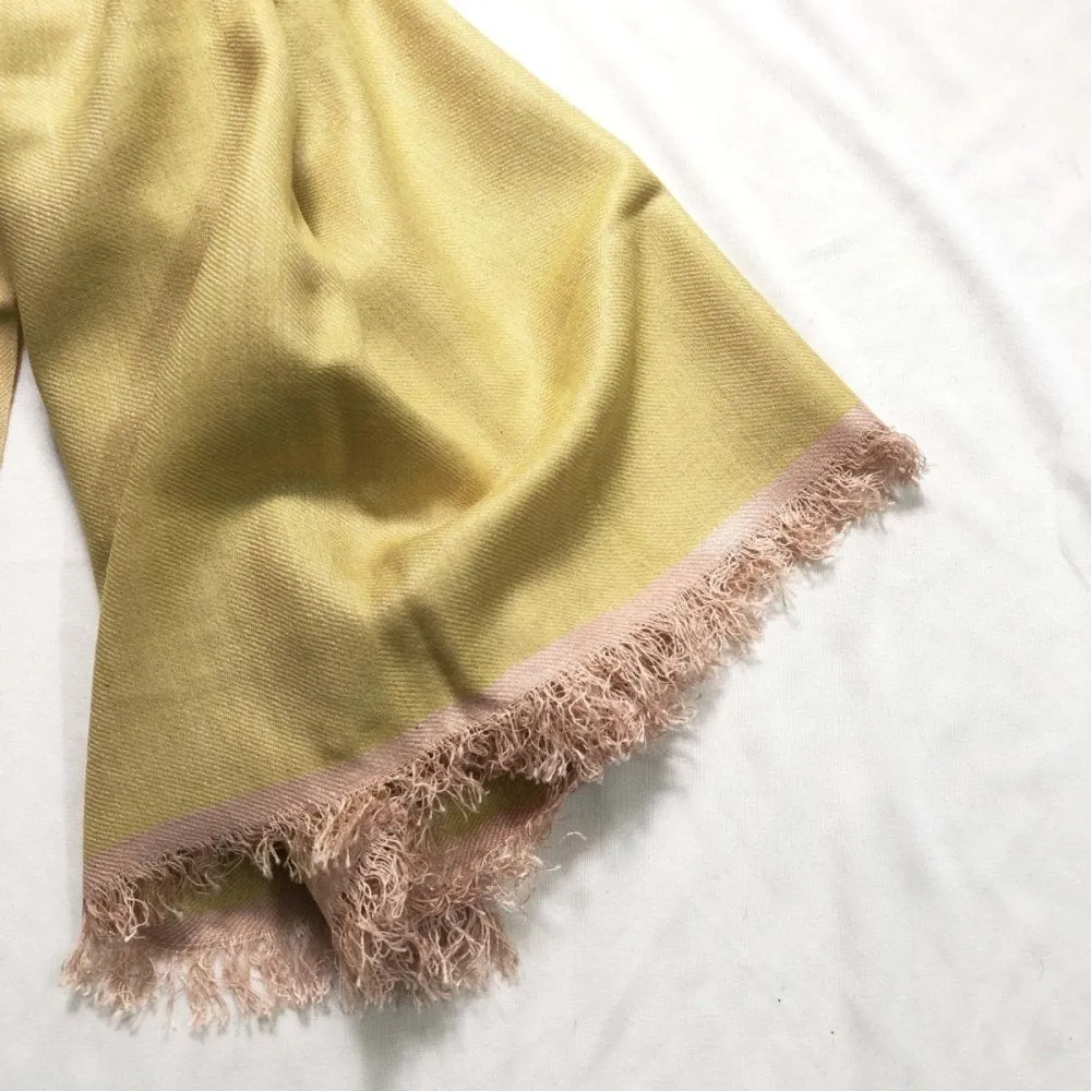 Light-Yellow Silk & Merino Wool Shawl