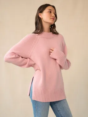 Lofty Wool Cashmere Blend Marled Crewneck