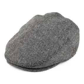 Marl Tweed Flat Cap - Black