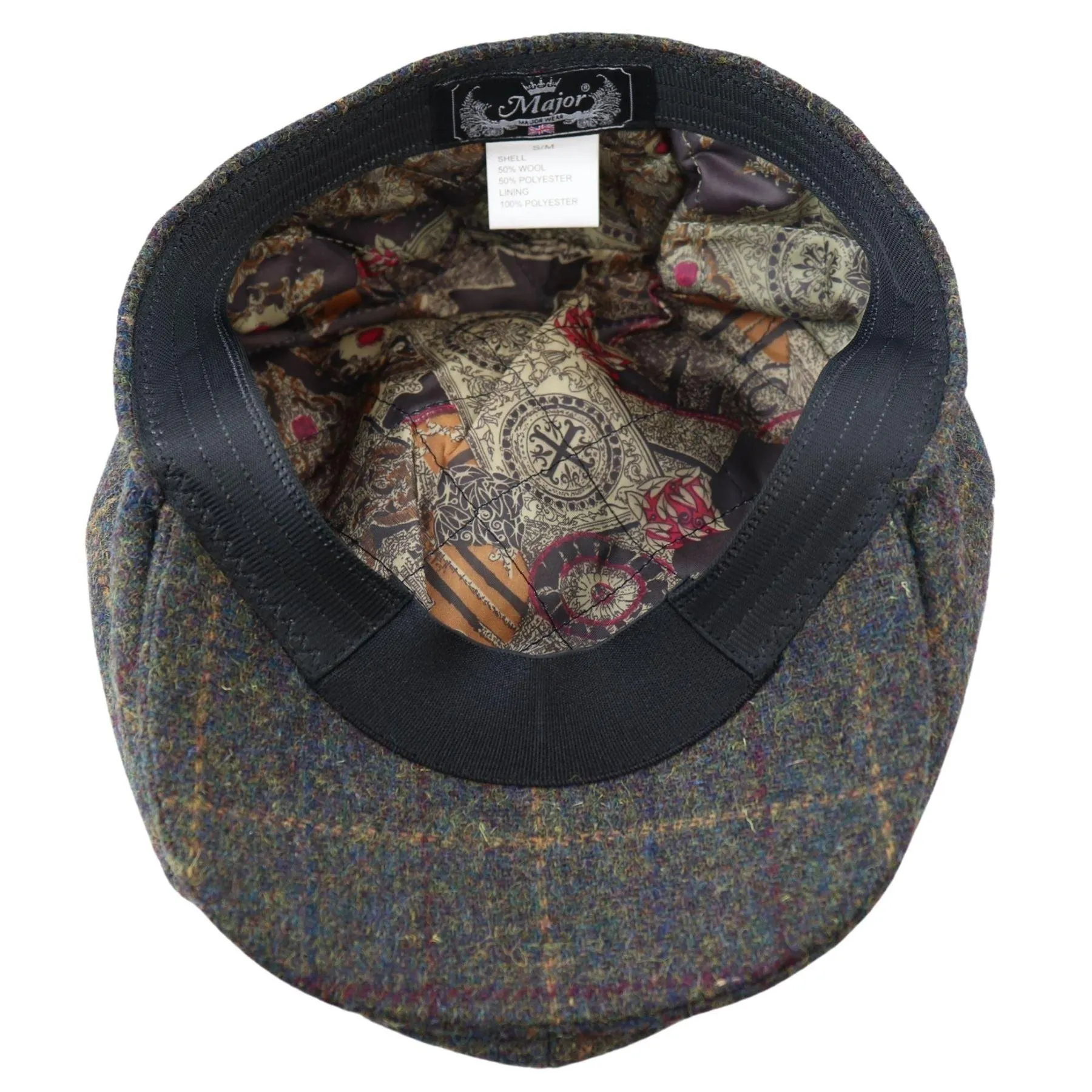 Mens 8 Panel Razor Baker Boy Hat Wool Tweed Blinders Newsboy Flat Cap Check