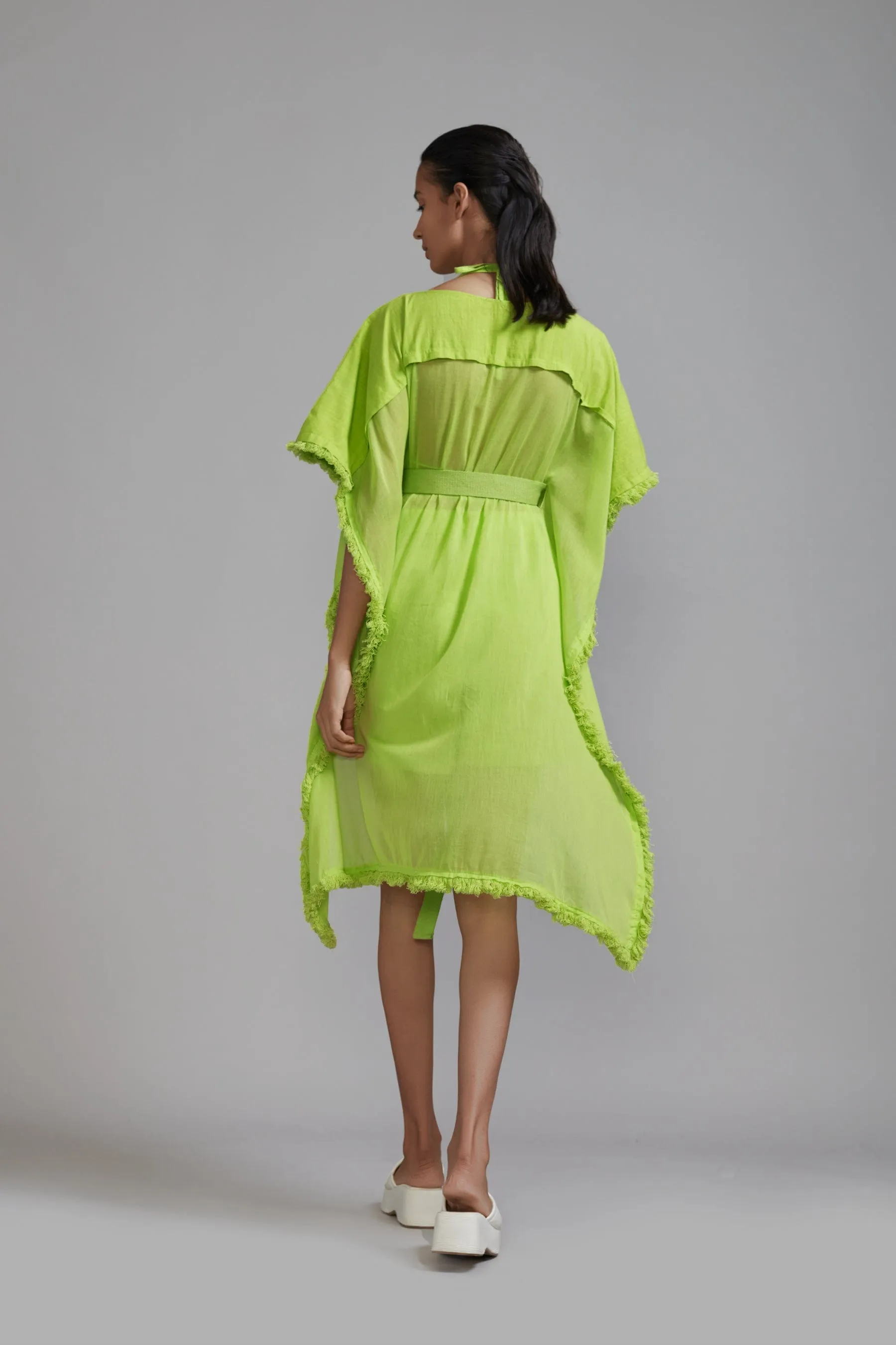 Neon Green Fringed Kaftan