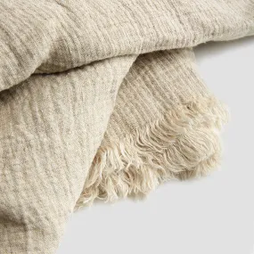 Oatmeal Linen Crinkle Throw