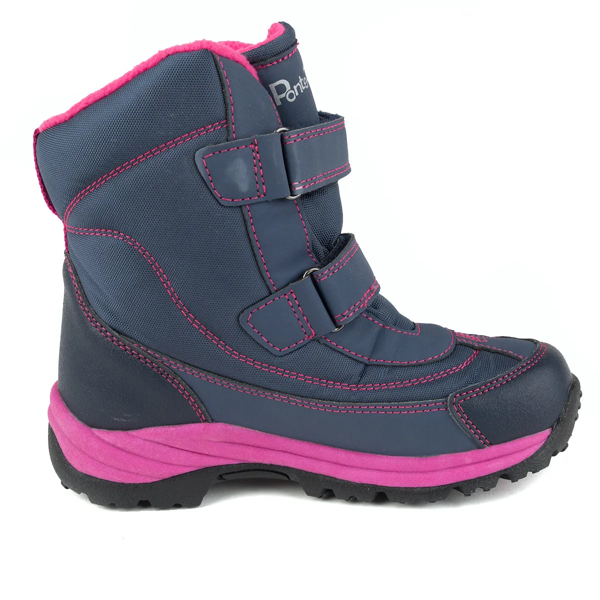 Ponte20 little big girl supinated snowboots navy blue with stars size US 1-5