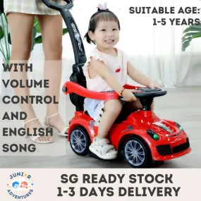 SG Local Delivery Toddler Ride On Pusher Car With Music and Handle Exercises Children's Walking Ability And Legs