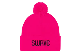 swrve 1968 BLACK embroidered Pom Pom Knit Cap