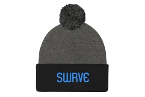 swrve 1968 CYAN embroidered Pom Pom Knit Cap