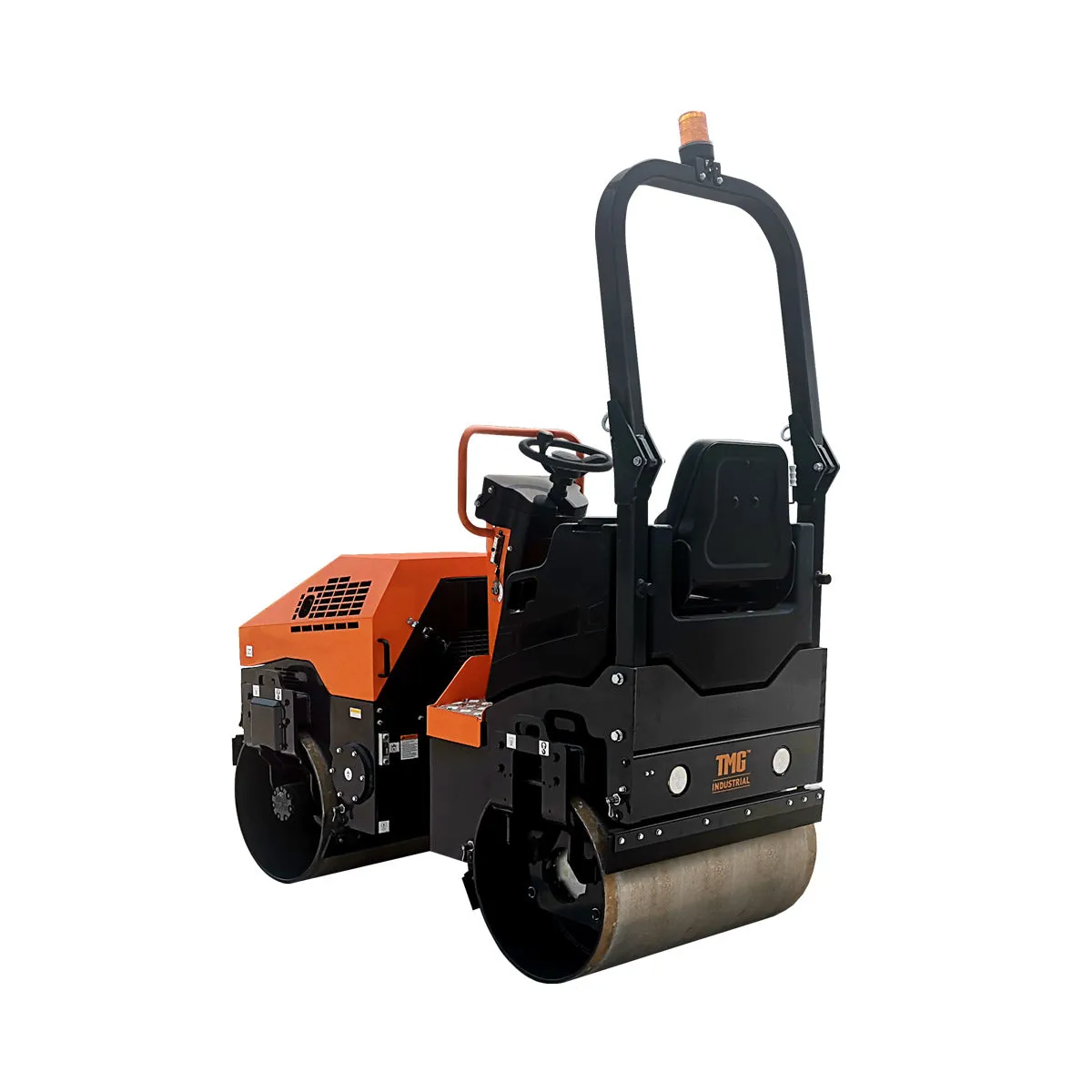 TMG-MVR50 1.5-Ton Ride-On Double Drum Vibratory Roller, 20.7HP Honda GX630 Engine, 22'' Drum, 4950 lb Compaction Force