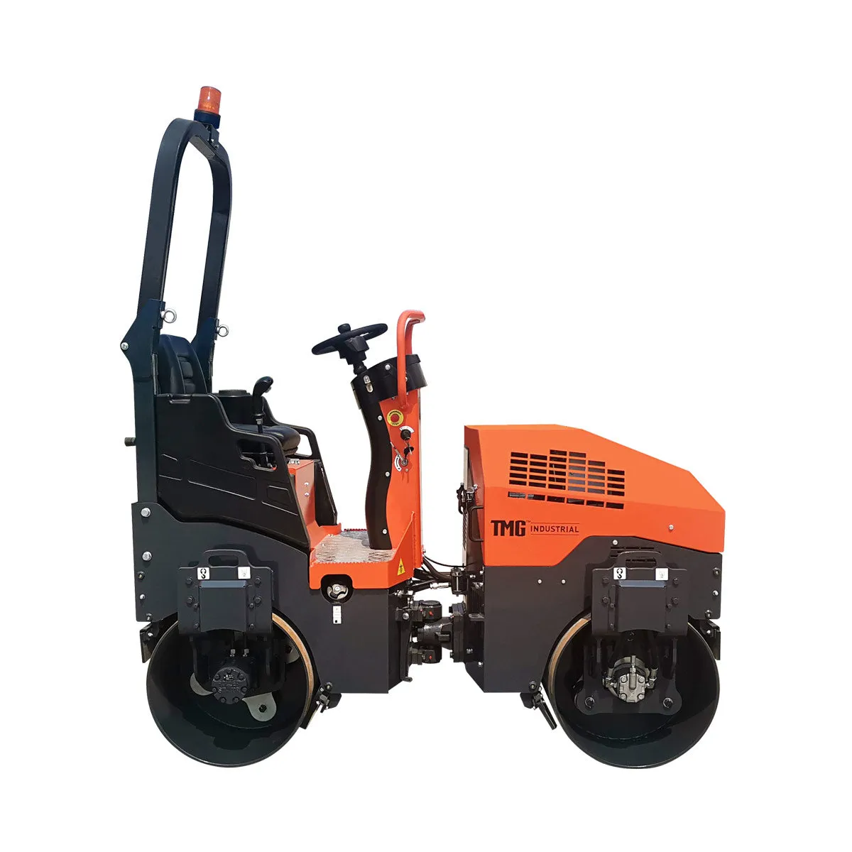 TMG-MVR50 1.5-Ton Ride-On Double Drum Vibratory Roller, 20.7HP Honda GX630 Engine, 22'' Drum, 4950 lb Compaction Force