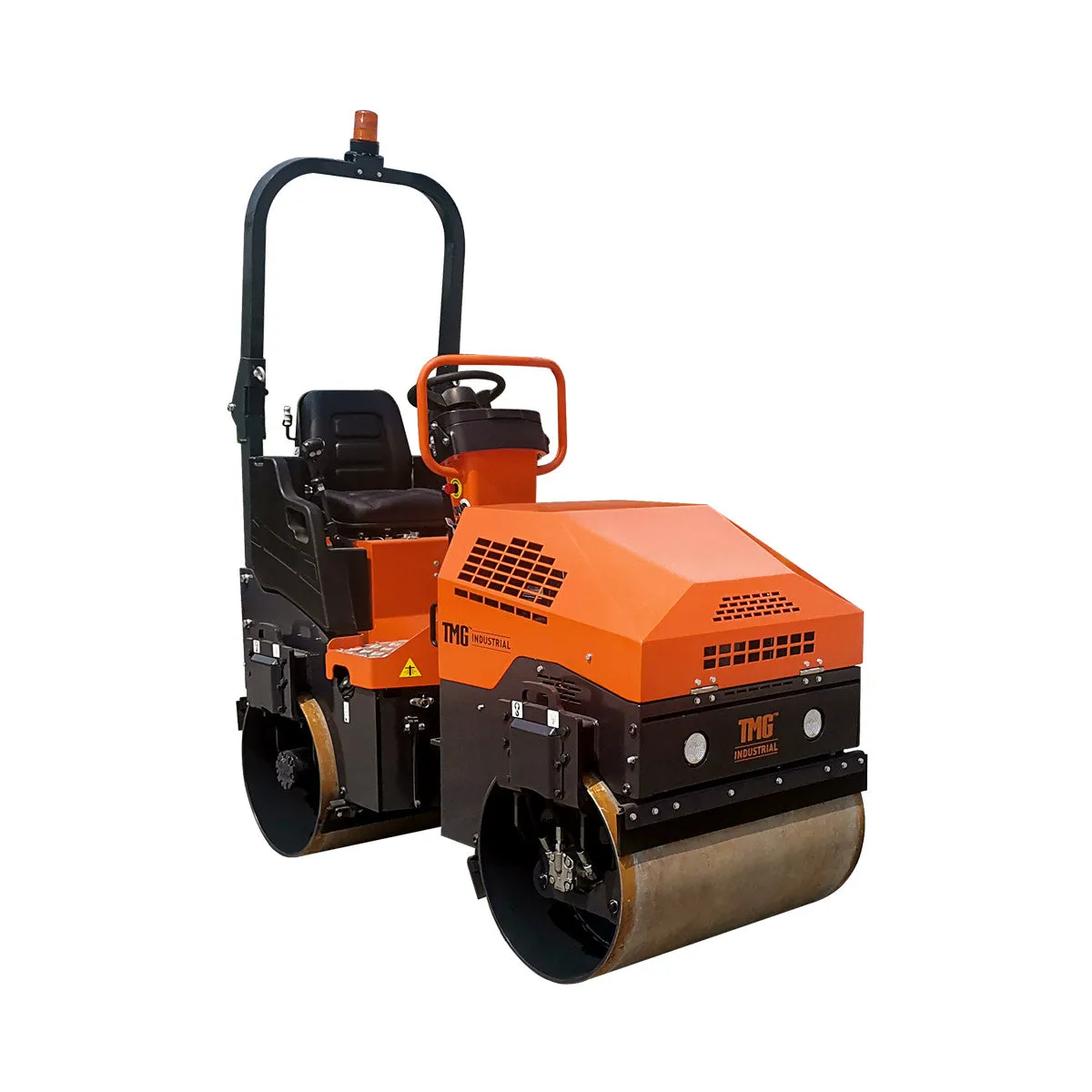 TMG-MVR50 1.5-Ton Ride-On Double Drum Vibratory Roller, 20.7HP Honda GX630 Engine, 22'' Drum, 4950 lb Compaction Force