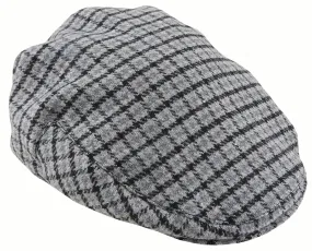 Tweed Flat Cap - Wool Blend - Grey