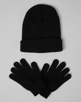 UNISEX KIDS' 2PC BASIC KNIT BEANIE   GLOVES SET