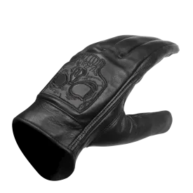 VL475SK Gel Palm Riding Gloves with Skull