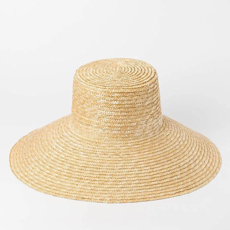 Wide Brim Beach Hats With Neck Tie For Women Large UV Protection Sun Hats Summer Big Brim Wheat Straw Hats